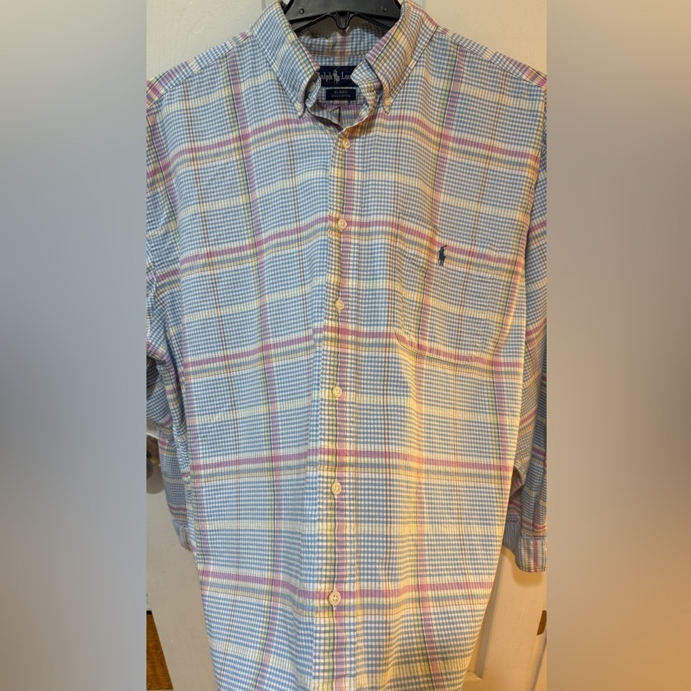 Ralph Lauren Blue and Pink Casual Button Down Shirt very good cond🩷💙 - Picture 4 of 7